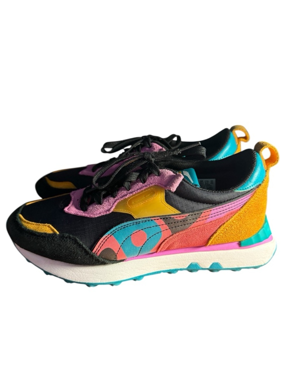 The PUMA Rider FV Lava Sneaker - Black Pink Yellow Turquoise - Picture 6 of 11
